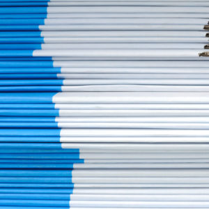 Stack of Blue and white paper boxes, lining
